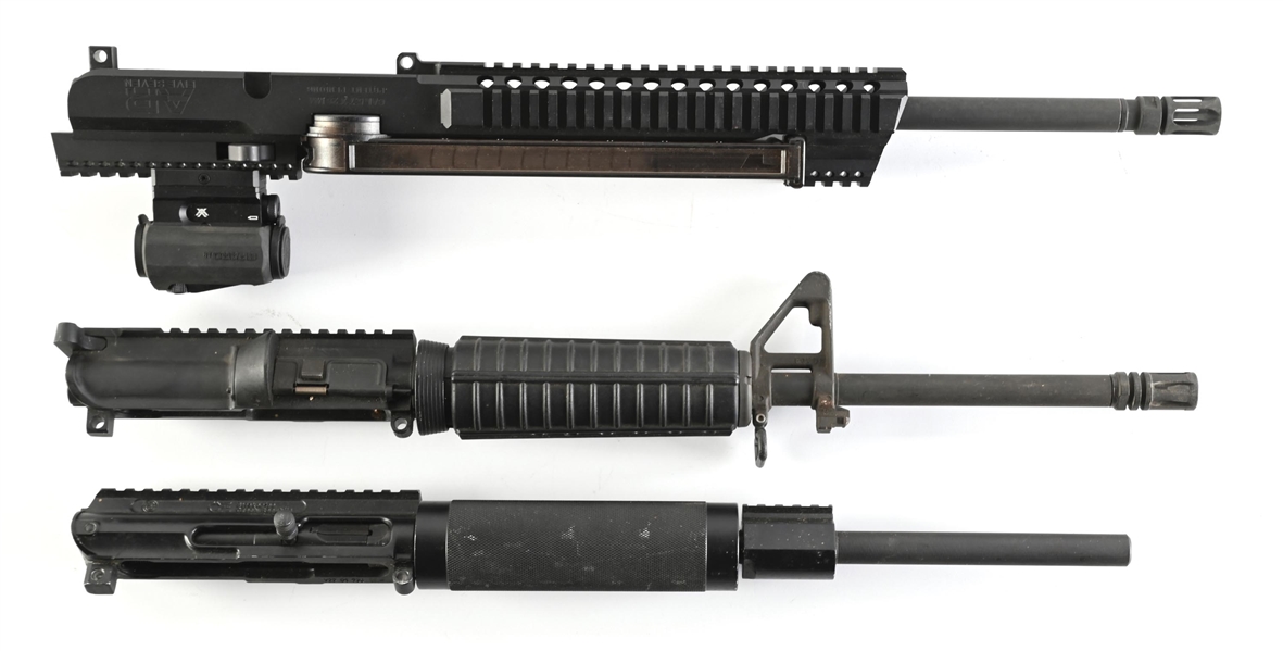 LOT OF 3: AR-15 UPPERS IN 9MM, 5.7MM, AND .22 LR.
