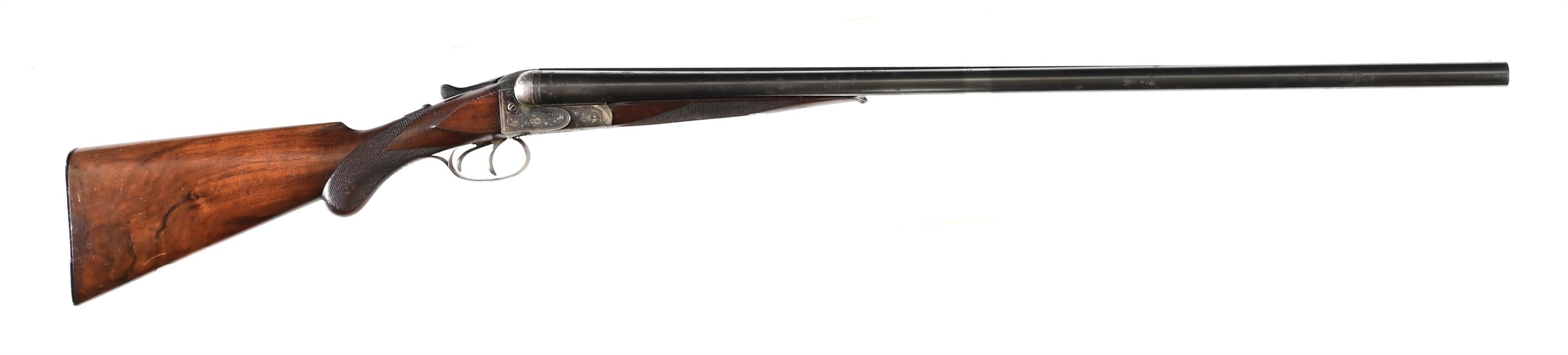 (C) FINE PRE WAR ENGRAVED J.P SAUER SIDE BY SIDE SHOTGUN. 