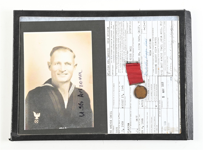 USS ARIZONA NAVY GOOD CONDUCT MEDAL.