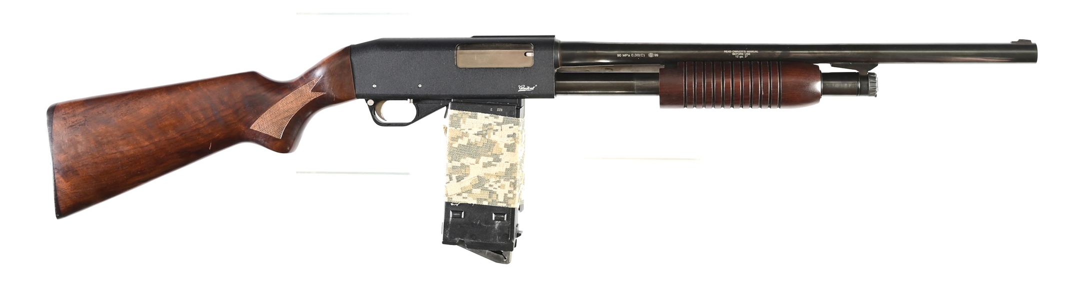 (M) BAIKAL IZH81KM SLIDE ACTION MAGAZINE FED SHOTGUN.