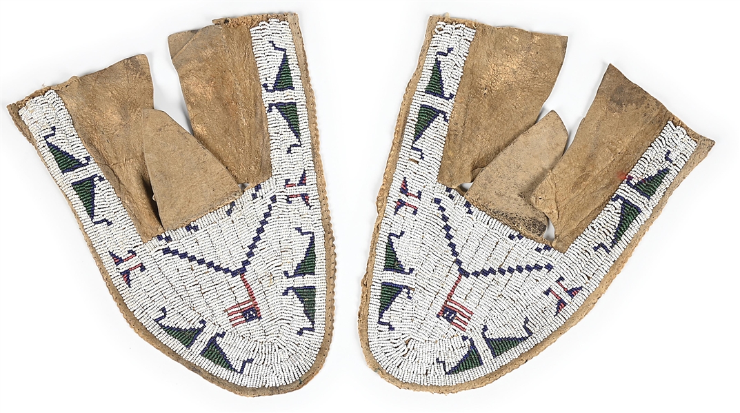 A PAIR OF SIOUX (LAKOTA) MOCCASIN UPPERS