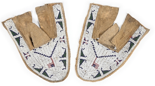 A PAIR OF SIOUX (LAKOTA) MOCCASIN UPPERS
