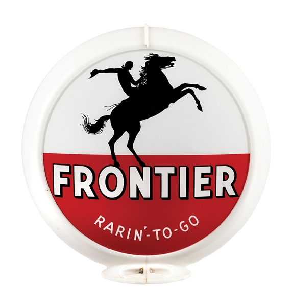 OUTSTANDING FRONTIER RARIN-TO-GO GASOLINE COMPLETE 13.5" GLOBE ON CAPCO BODY