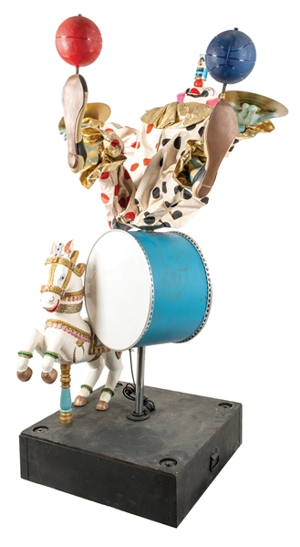 "TAKE HOME BURGIE" ANIMATRONIC CLOWN WITH HORSE ON DISPLAY