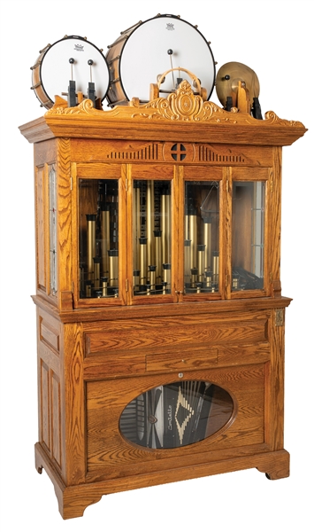 CONTEMPORARY 25¢ BAND ORGAN ORCHESTRION IN OAK CASE