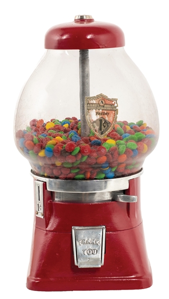 1¢ ABBEY MFG REPAINTED GUMBALL MACHINE 