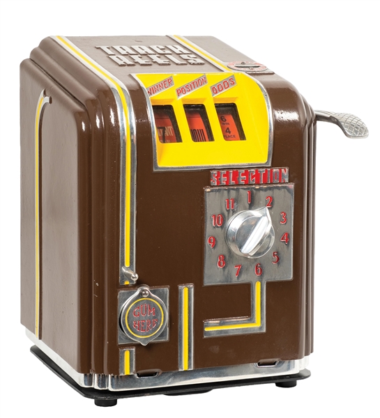 "TRACK REELS" HORSE RACE-THEMED ALUMINUM TRADE STIMULATOR