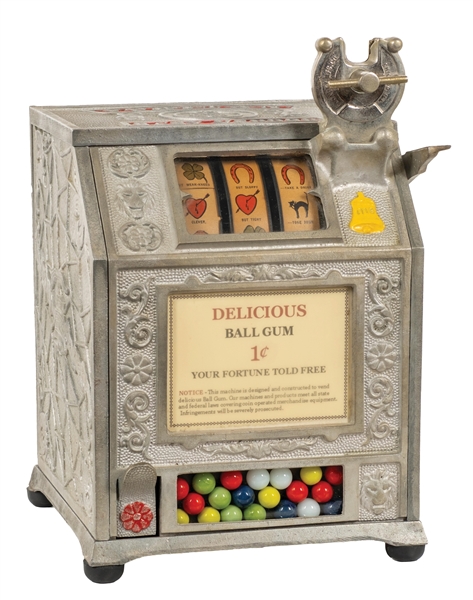 1¢ PURITAN BABY VENDOR W/ FORTUNE-TELLING REEL STRIPS