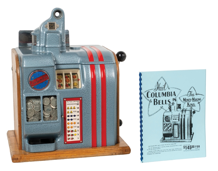 25¢ GROTCHEN TOOL & MFG. CO. COLUMBIA JACKPOT BELL SLOT MACHINE