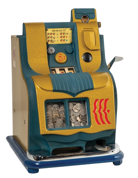 5¢ MILLS "QT" CHEVRON SLOT MACHINE 