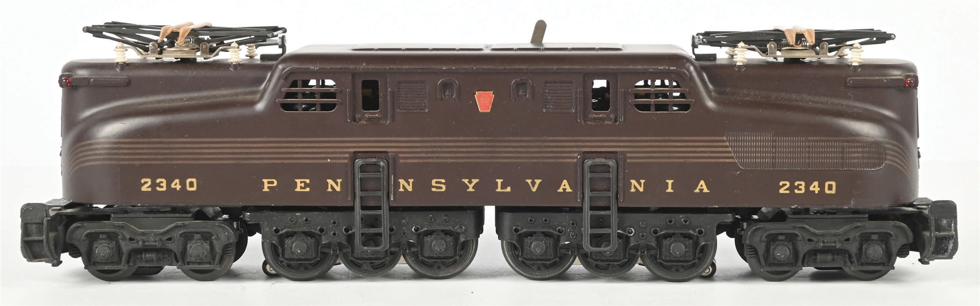 POST-WAR LIONEL O-GA. TUSCAN BROWN NO. 2340 PENNSYLVANIA 5-STRIPE GG-1 ELECTRIC LOCOMOTIVE