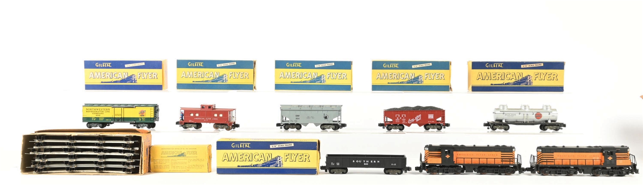 AMERICAN FLYER S. GAUGE NO. 5655-RH DIESEL FREIGHT SET WITH ORIGINAL BOX