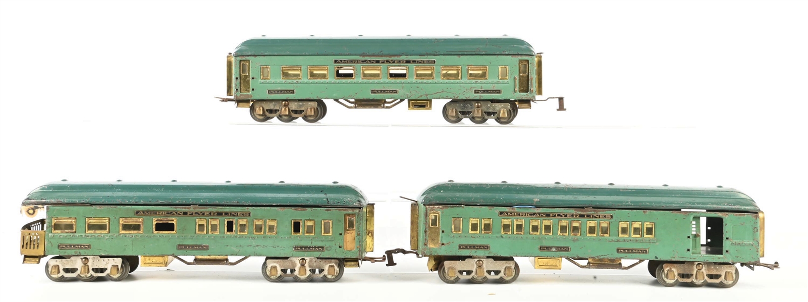 LOT OF 3: AMERICAN FLYER PREWAR STD. GAUGE PRESIDENTS SPECIAL PASSENGER CARS