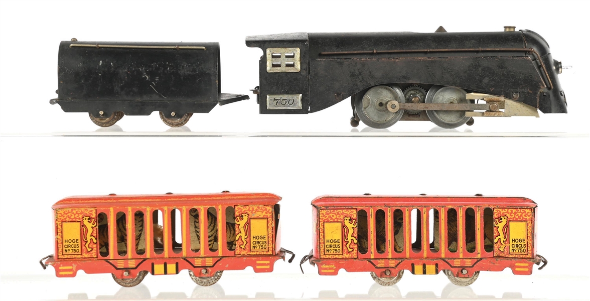 HOGE NO. 750 PREWAR O. GAUGE STEAM CIRCUS SET