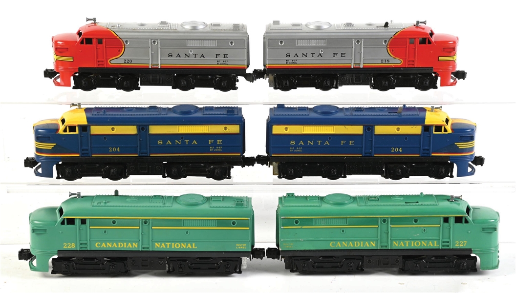 LOT OF 6: POST-WAR LIONEL O-GA. ALCO DIESEL LOCOMOTIVES