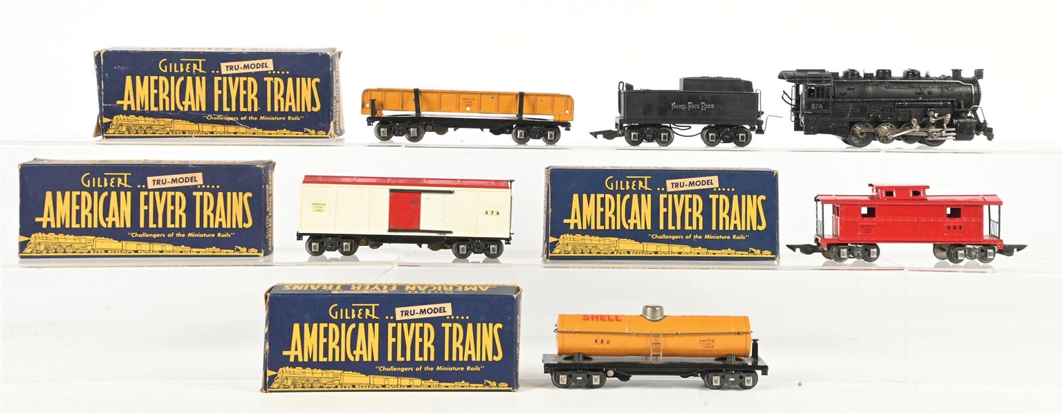 AMERICAN FLYER PREWAR O. GAUGE NO. 4113 STEAM SWITCHER FREIGHT SET IN THE ORIGINAL BOX