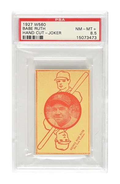 1927 W560 BABE RUTH HAND CUT-JOKER PSA NM-MT +8.5