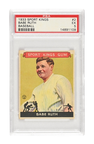 1933 SPORT KINGS BABE RUTH #2 PSA EX 5