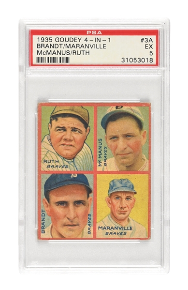 1935 GOUDEY 4_IN_1 RUTH PSA #3A EX 5