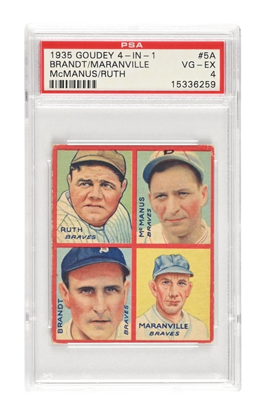 1935 GOUDEY 4_IN_1 RUTH  PSA #5A VG-EX 4