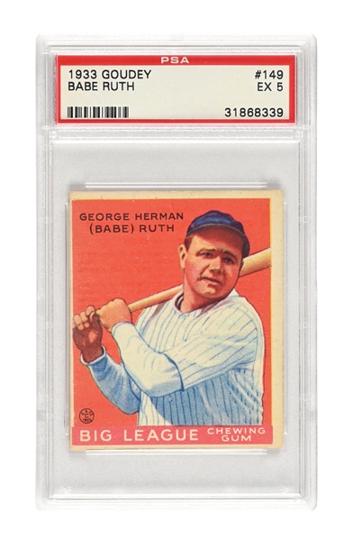 1933 GOUDEY BABE RUTH #149 PSA EX 5