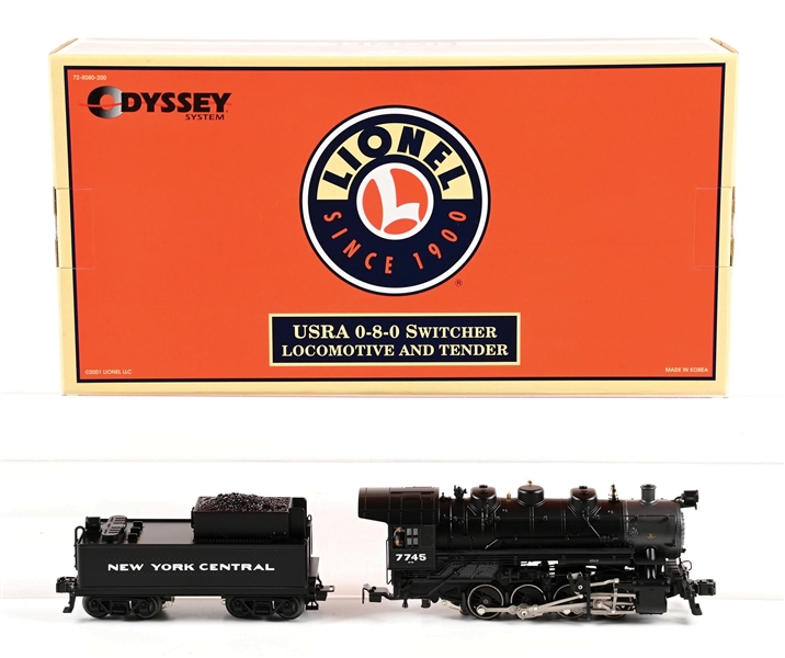 LIONEL O-GA. ODYSSEY SYSTEM NO. 6-28080 NEW YORK CENTRAL 0-8-0 USRA STEAM LOCOMOTIVE & TENDER W/ ORIGINAL BOX