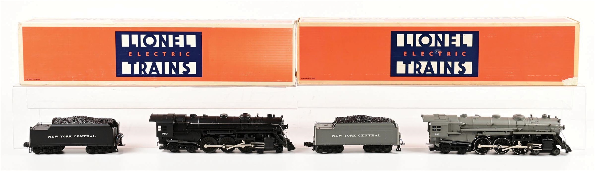 LOT OF 2: LIONEL O-GA. NEW YORK CENTRAL 4-6-4 HUDSON STEAM LOCOMOTIVES & TENDERS W/ ORIGINAL BOXES