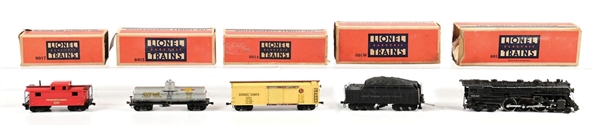 PRE-WAR LIONEL OO-GA. NO. 5342 HUDSON STEAM LOCOMOTIVE FREIGHT SET W/ ORIGINAL BOXES