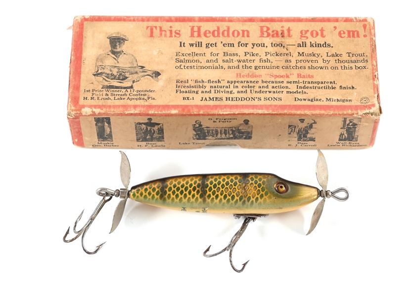 HEDDON HARDEN’S WHIZ PIKE SCALE IN CORRECT BOX