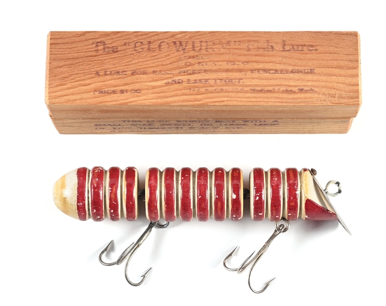 RED & WHITE GLOWURM IN WOOD BOX