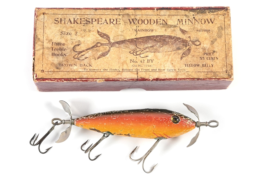 SHAKESPEARE 42 MINNOW IN RARE PICTURE BOX