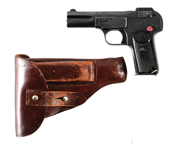 (C) HIGH CONDITION FN MODEL 1900 SEMI-AUTOMATIC PISTOL WITH HOLSTER.