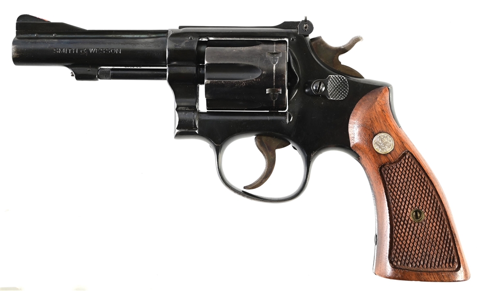 (M) POST WAR (1952) SMITH & WESSON PRE-18 COMBAT MASTERPIECE DOUBLE REVOLVER.