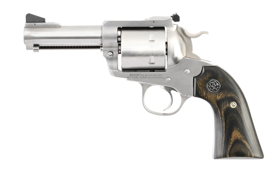 (M) BISLEY GRIP RUGER NEW MODEL SUPER BLACKHAWK WITH CASE.