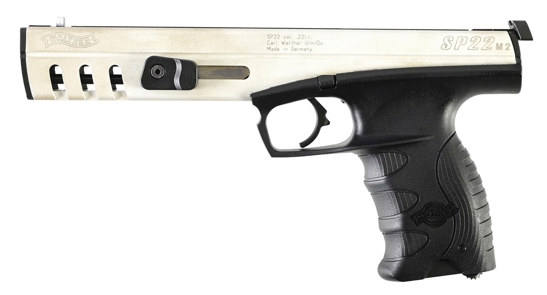 (M) WALTHER MODEL SP22 M2 .22 LR SEMI-AUTOMATIC TARGET PISTOL WITH CASE.