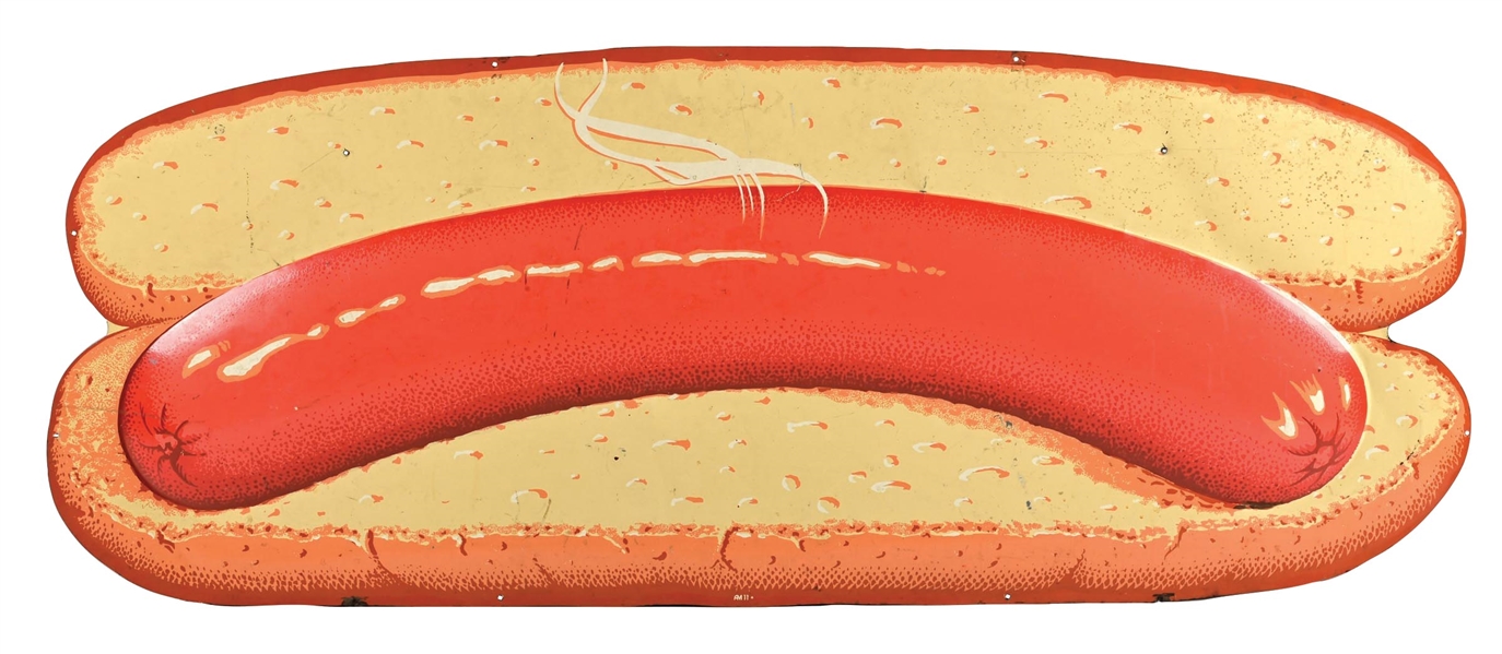 EMBOSSED TIN HOT DOG DINER SET PIECE SIGN
