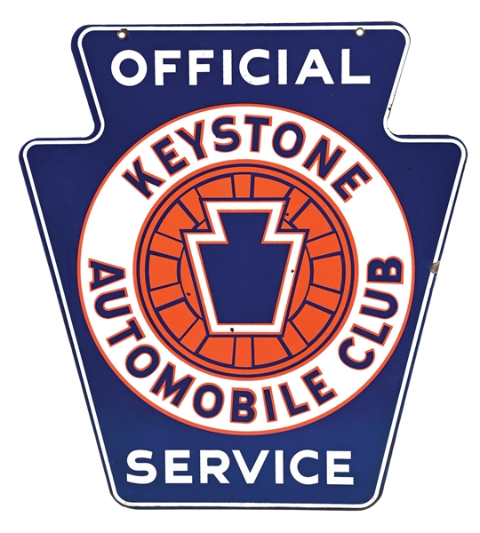 KEYSTONE AUTOMOBILE CLUB OFFICIAL SERVICE PORCELAIN SIGN