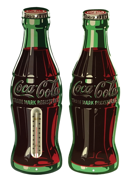 COLLECTION OF 2: COCA-COLA BOTTLE SIGN AND THERMOMETER