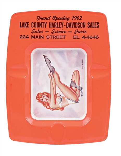 LAKE COUNTY HARLEY-DAVIDSON ADVERTISING ASHTRAY