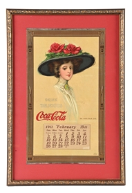 1911 COCA-COLA CALENDAR W/ HAMILTON KING GIRL GRAPHIC