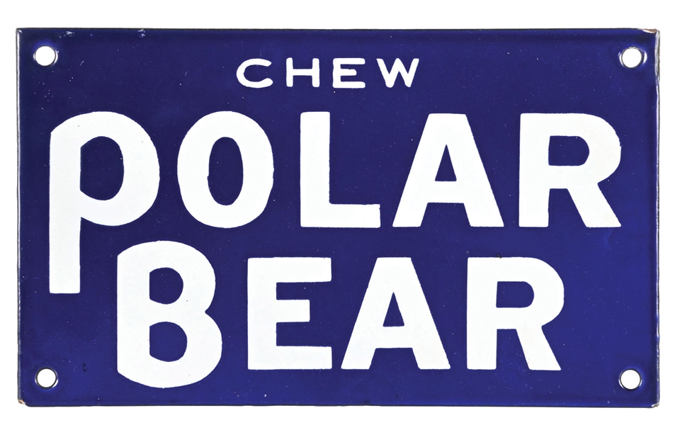 CHEW POLAR BEAR TOBACCO PORCELAIN SIGN
