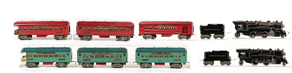 LOT OF 2: PRE-WAR AMERICAN FLYER O-GA. 5-UNIT STEAM PASSENGER SETS