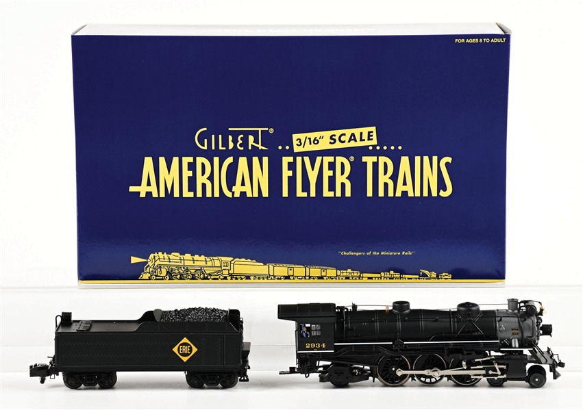 AMERICAN FLYER S-GA. NO. 6-48052 ERIE 4-6-2 PACIFIC STEAM LOCOMOTVE & TENDER