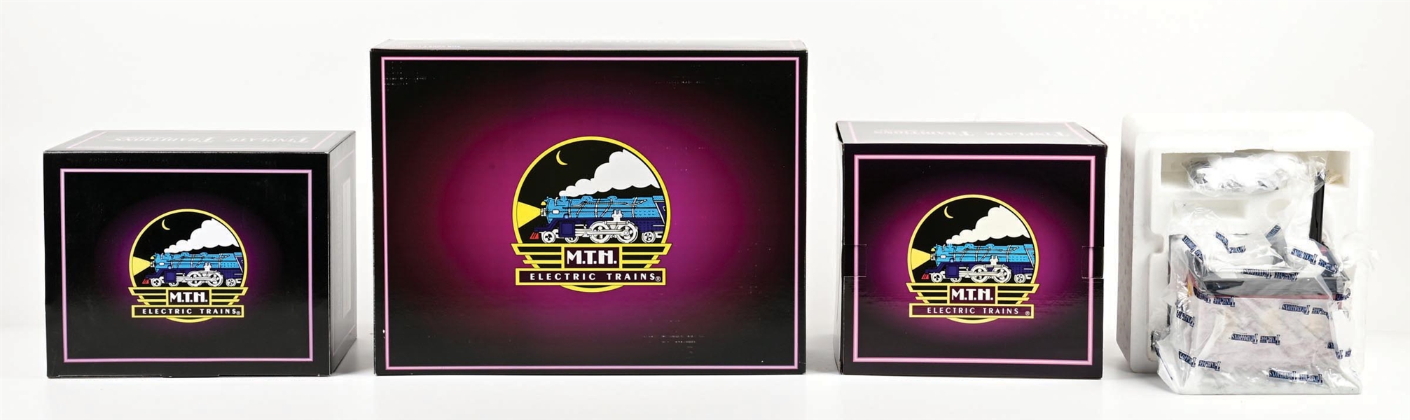 LOT OF 3: MTH STANDARD GA. IVES POWERHOUSE, LIONEL FLOODLIGHT TOWER SET, & AMERICAN FLYER SWITCH TOWER W/ ORIGINAL BOXES
