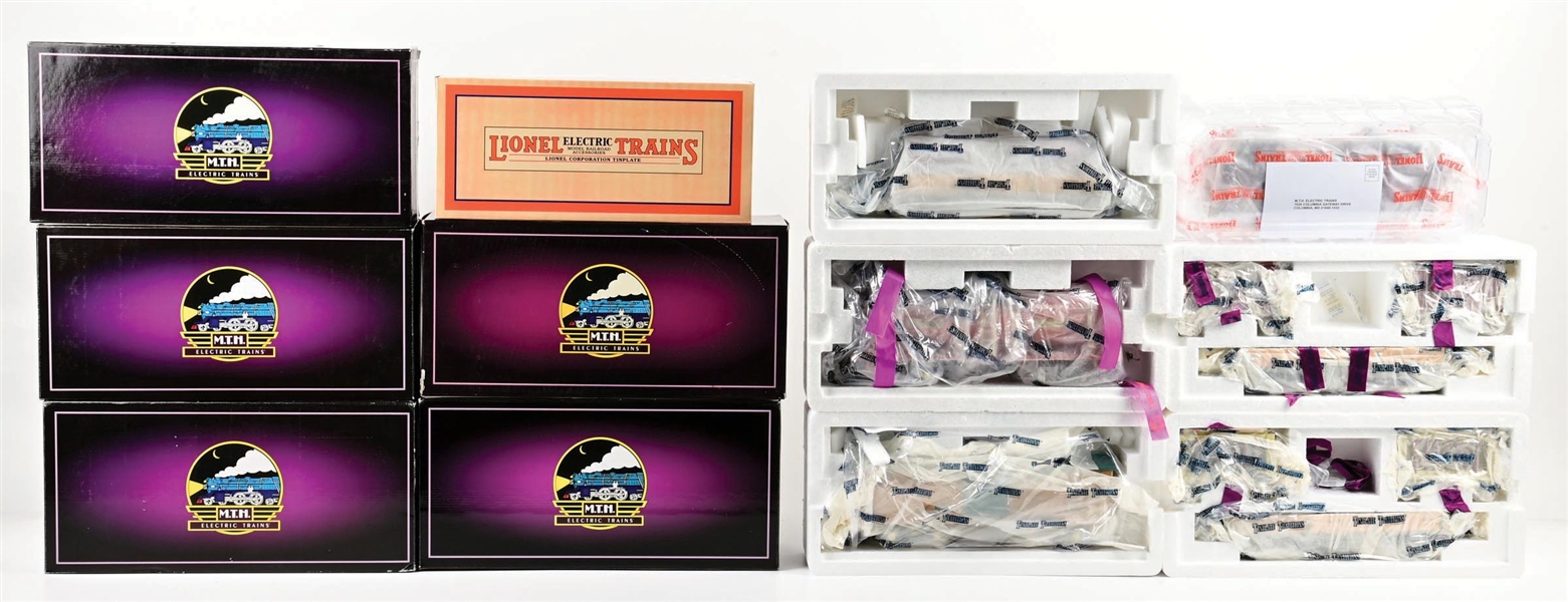 LOT OF 6: MTH STANDARD GA. ASSORTED FREIGHT CARS W/ ORIGINAL BOXES