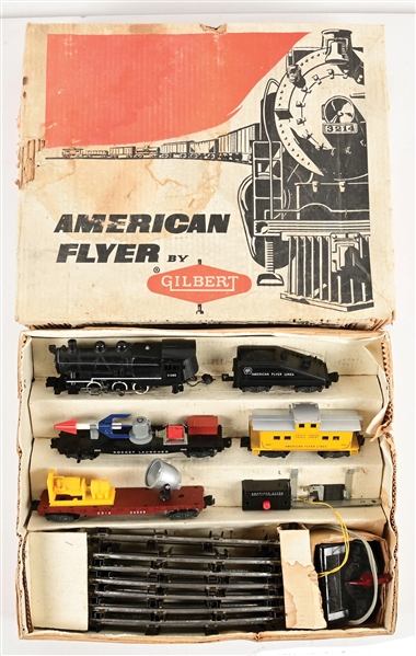 AMERICAN FLYER S-GA. NO. 20425 STEAM SWITCHER FREIGHT SET W/ ORIGINAL BOX