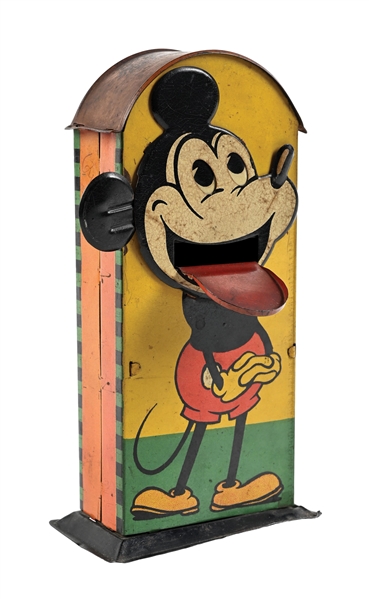 MICKEY MOUSE TYPE 1 TIN MECHANICAL BANK 