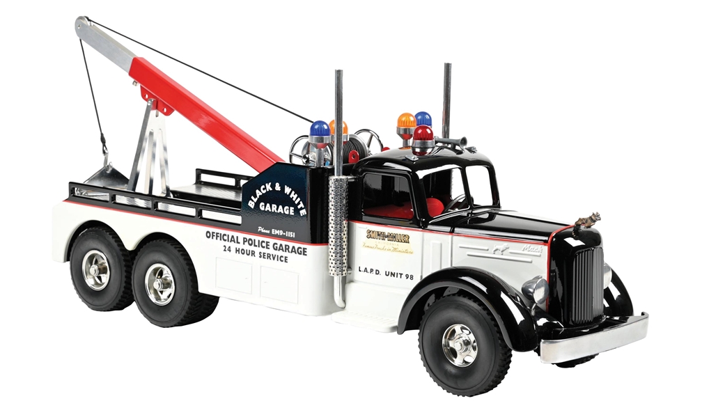 SMITH-MILLER BLACK & WHITE POLICE GARAGE TOW TRUCK