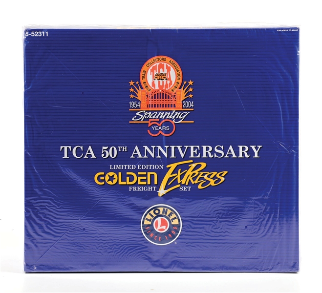 MODERN ERA LIONEL O-GA. 6-52311 TCA 50TH ANNIVERSARY GOLDEN EXPRESS FREIGHT SET