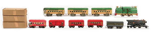 LOT OF 10: AMERICAN FLYER O-GA. ELECTRIC & STEAM PASSENGER SETS